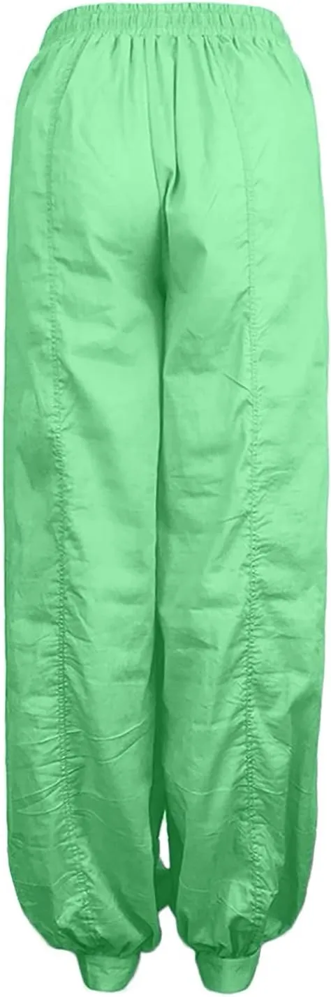 Women's Linen Harem Pants Plus Size Casual Beach Yoga Trousers Baggy Drop Crotch Boho Wide Leg Lantern Pants