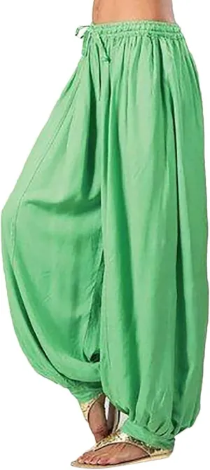 Women's Linen Harem Pants Plus Size Casual Beach Yoga Trousers Baggy Drop Crotch Boho Wide Leg Lantern Pants