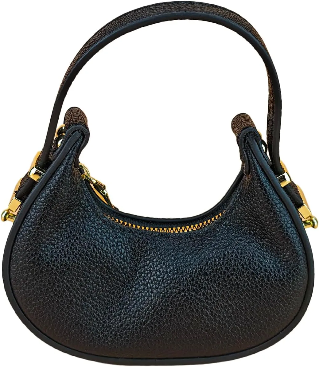 Women's Mini Clutch Handbags Y2K PU Leather Cute Small Crescent Bags