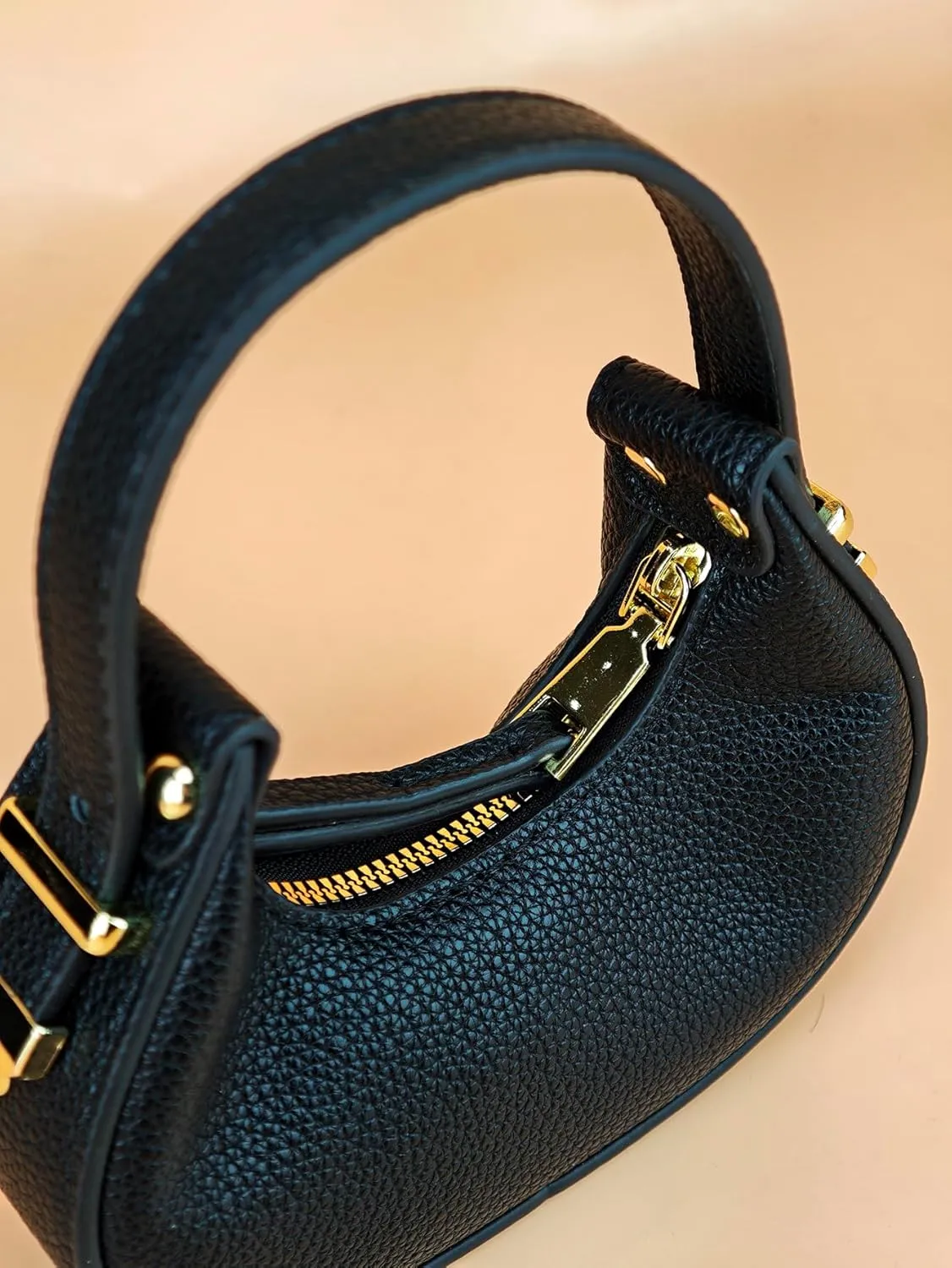 Women's Mini Clutch Handbags Y2K PU Leather Cute Small Crescent Bags