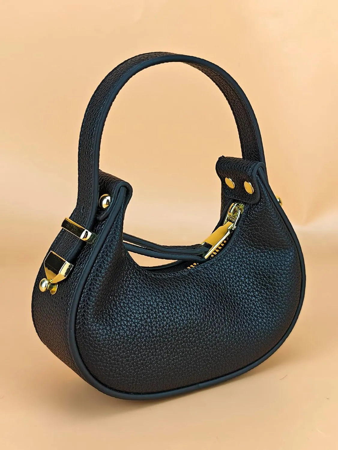 Women's Mini Clutch Handbags Y2K PU Leather Cute Small Crescent Bags