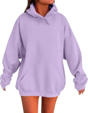 Womens Oversized Hoodies Drop Shoulder Cute Sweatshirts 2024 Fashion Pullover Tops Plus Size Trendy Preppy Outfits