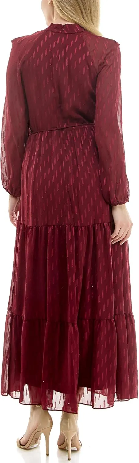 Women's Printed Long Sleeve Maxi Dress