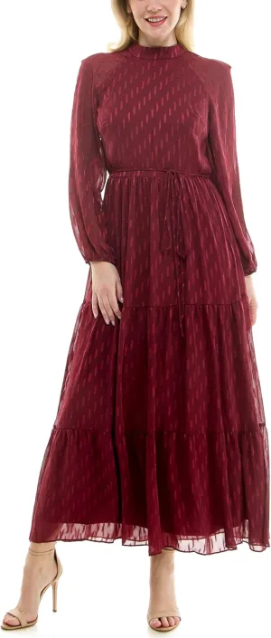 Women's Printed Long Sleeve Maxi Dress
