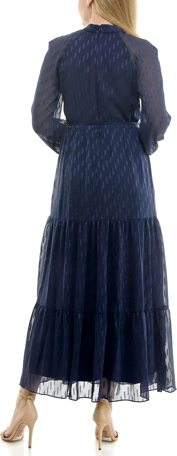Women's Printed Long Sleeve Maxi Dress