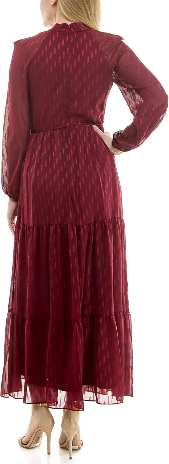 Women's Printed Long Sleeve Maxi Dress