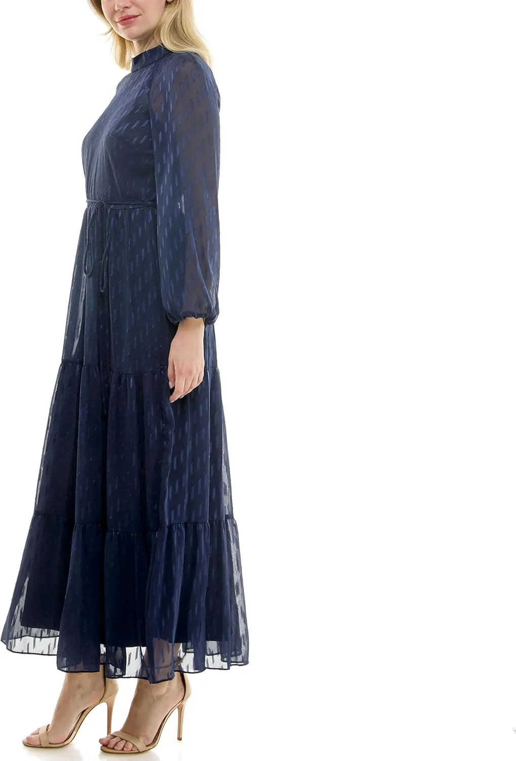 Women's Printed Long Sleeve Maxi Dress