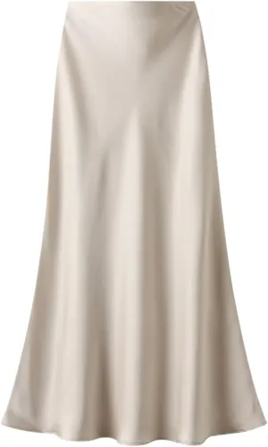 Womens Satin Silk Midi Skirt Fishtail Mermaid High Waist Long Skirts
