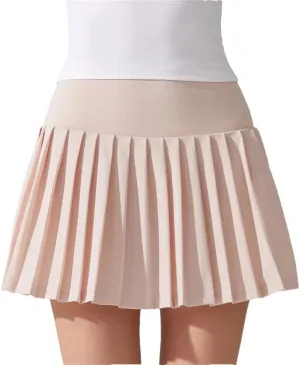 Women's Solid High Waisted Lightweight Athletic Golf Flowy Skorts Skirts with Pocket