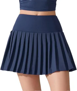 Women's Solid High Waisted Lightweight Athletic Golf Flowy Skorts Skirts with Pocket