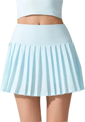 Women's Solid High Waisted Lightweight Athletic Golf Flowy Skorts Skirts with Pocket