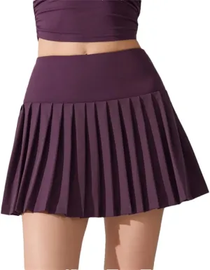 Women's Solid High Waisted Lightweight Athletic Golf Flowy Skorts Skirts with Pocket
