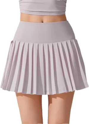 Women's Solid High Waisted Lightweight Athletic Golf Flowy Skorts Skirts with Pocket