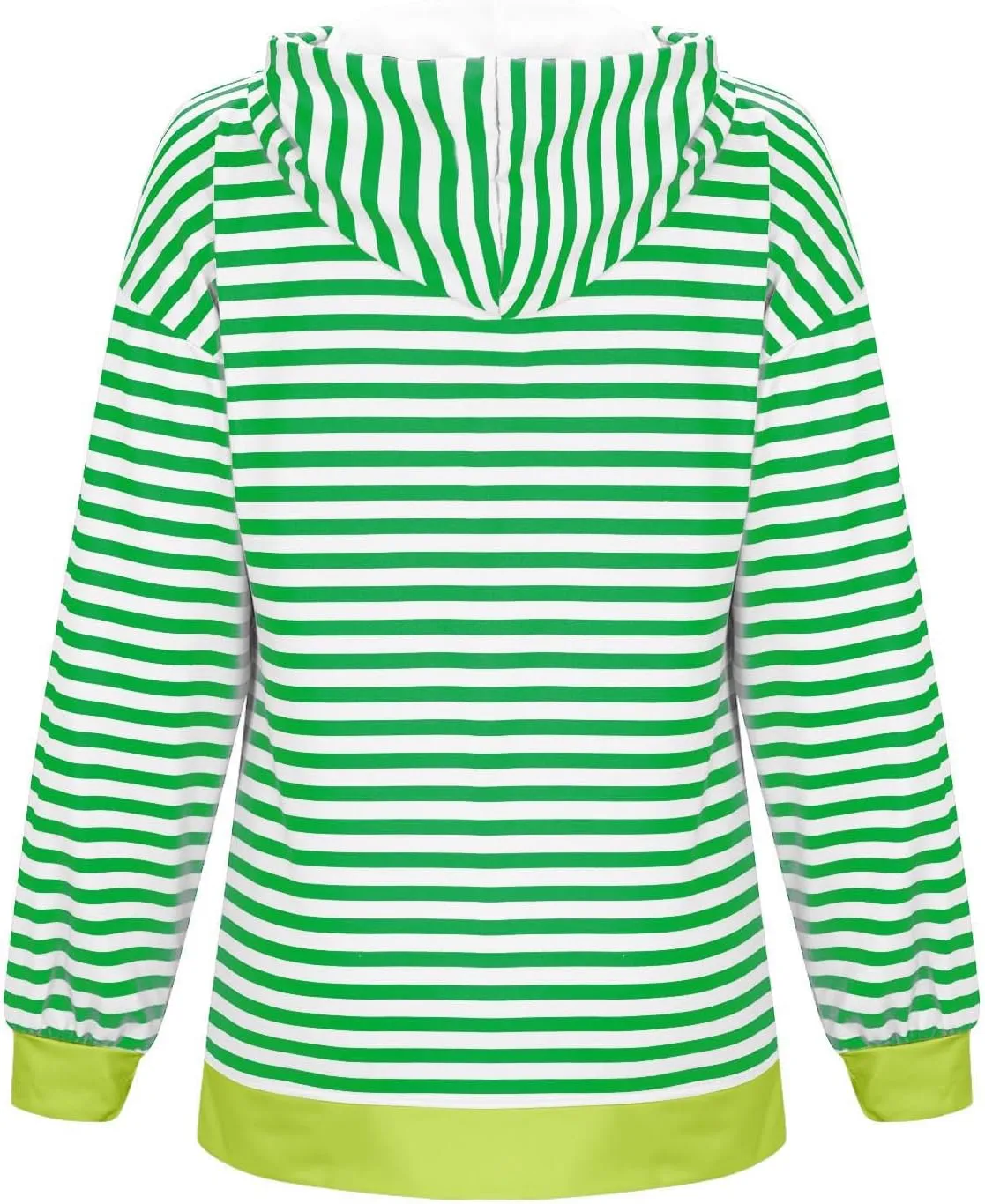 Women's Striped Hooded Sweatshirts Casual Long Sleeved Zippered Jackets Fall Trendy Thin Coats with Pockets