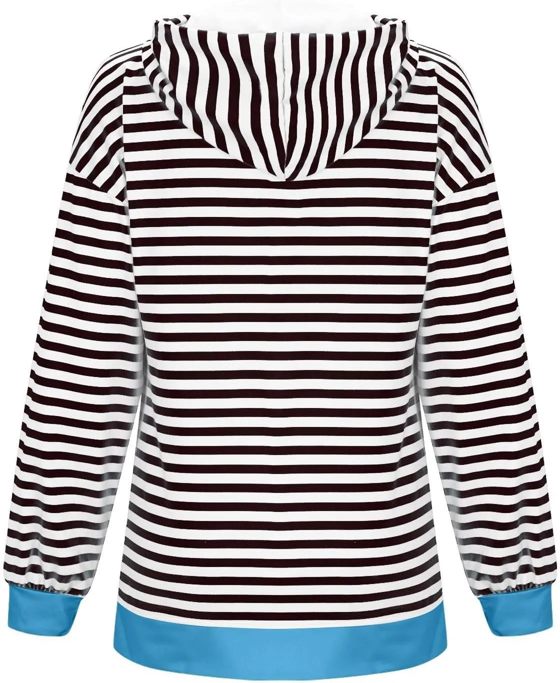 Women's Striped Hooded Sweatshirts Casual Long Sleeved Zippered Jackets Fall Trendy Thin Coats with Pockets