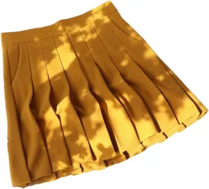 Womens Summer Fashion High Waisted Basic A-Line Mini Pleated Skirts
