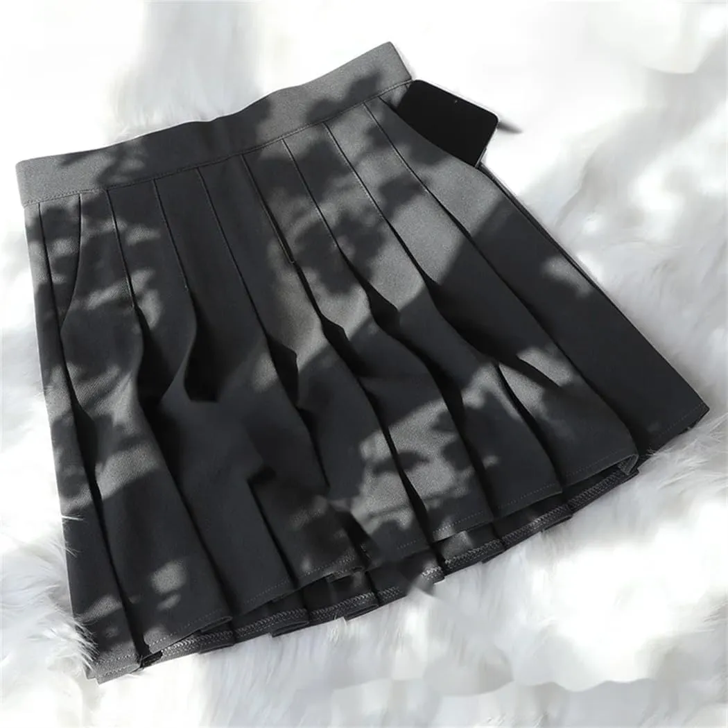 Womens Summer Fashion High Waisted Basic A-Line Mini Pleated Skirts