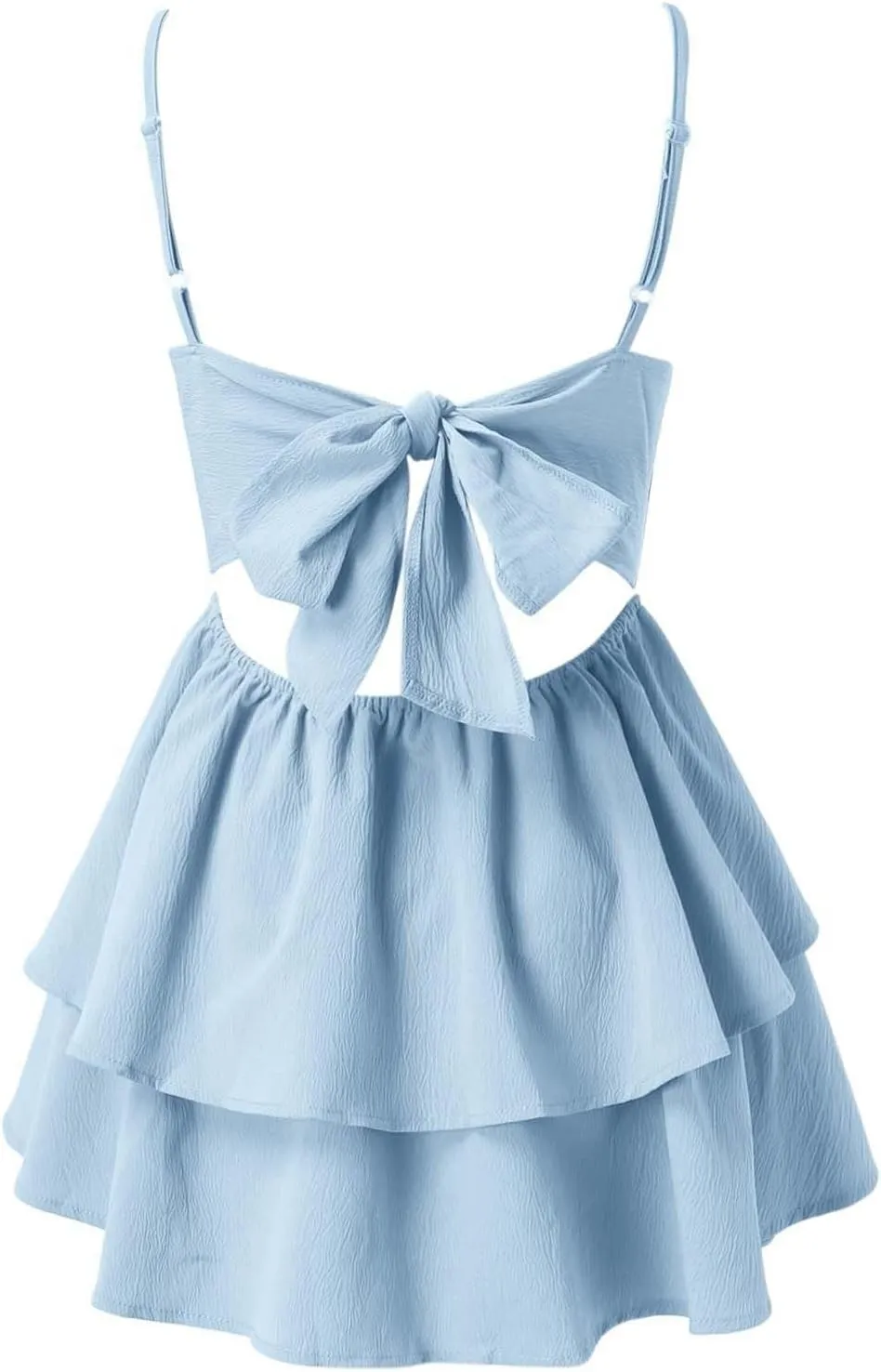 Women's Summer Strappy Smocked Tube Dress 2025 Off Shoulder Ruffle Tiered Flowy Beach Boho Mini Sundress Short Dress