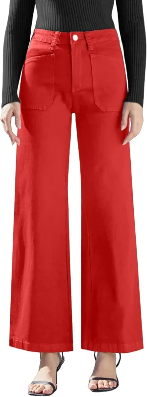 Women's Wide Leg Sweatpant Jeans Y2k Baggy Loose Trouser Jeans High Waisted Stretch Denim Pants