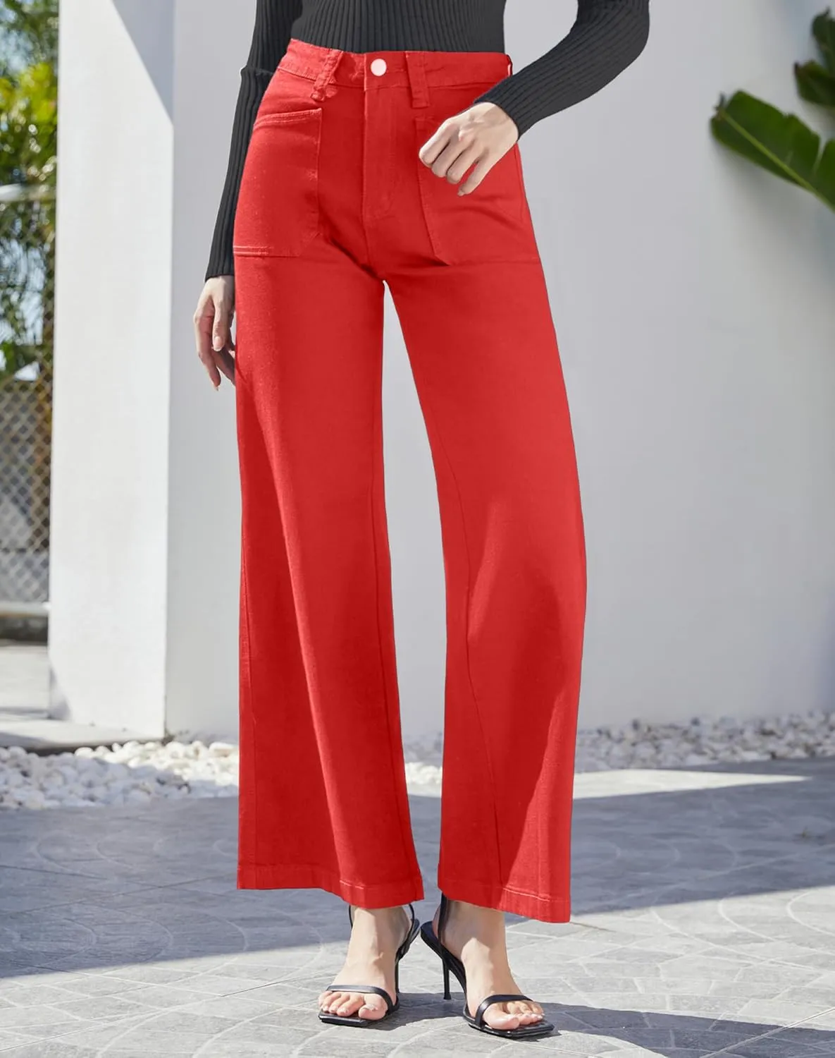 Women's Wide Leg Sweatpant Jeans Y2k Baggy Loose Trouser Jeans High Waisted Stretch Denim Pants