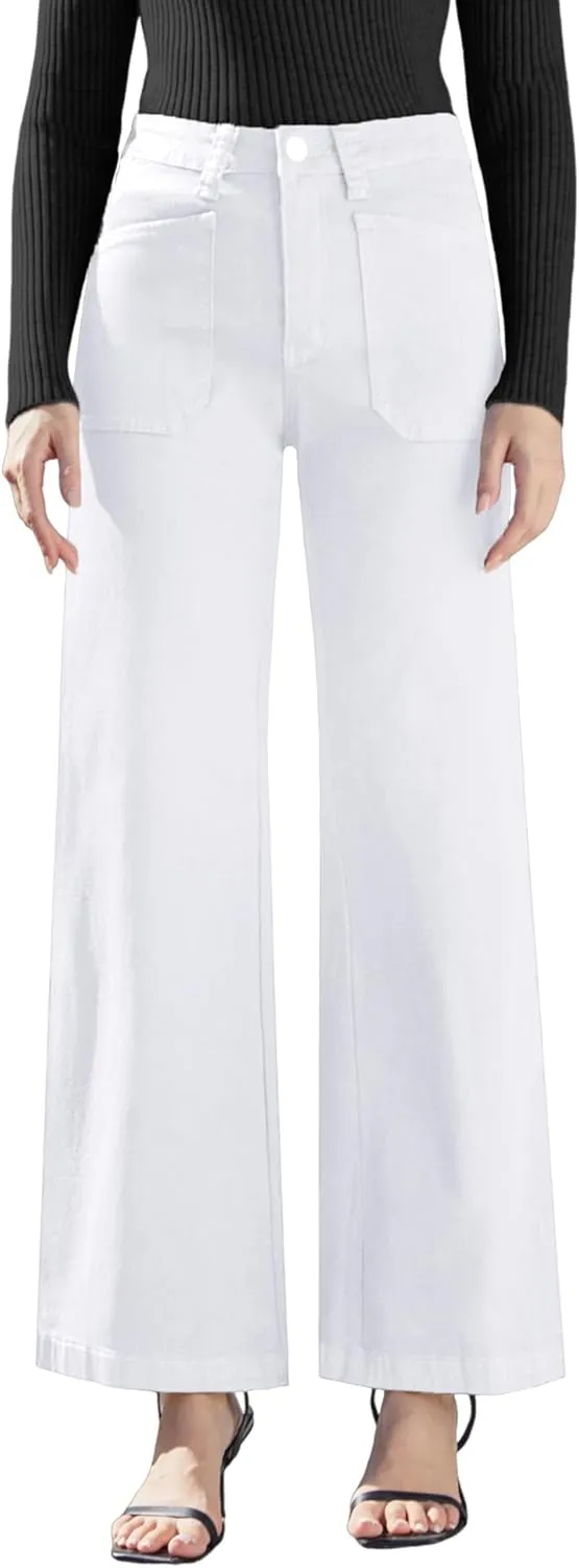 Women's Wide Leg Sweatpant Jeans Y2k Baggy Loose Trouser Jeans High Waisted Stretch Denim Pants