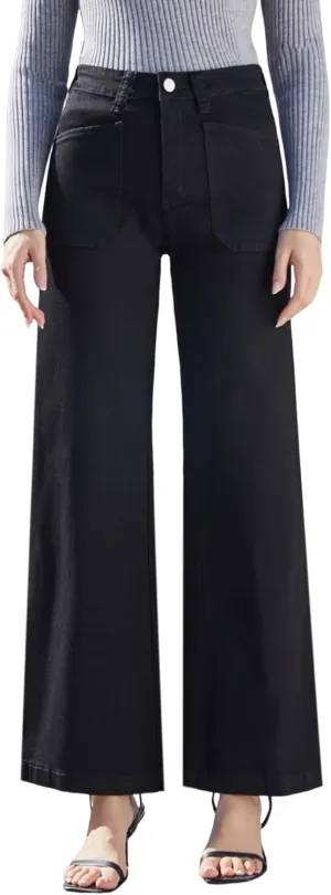 Women's Wide Leg Sweatpant Jeans Y2k Baggy Loose Trouser Jeans High Waisted Stretch Denim Pants
