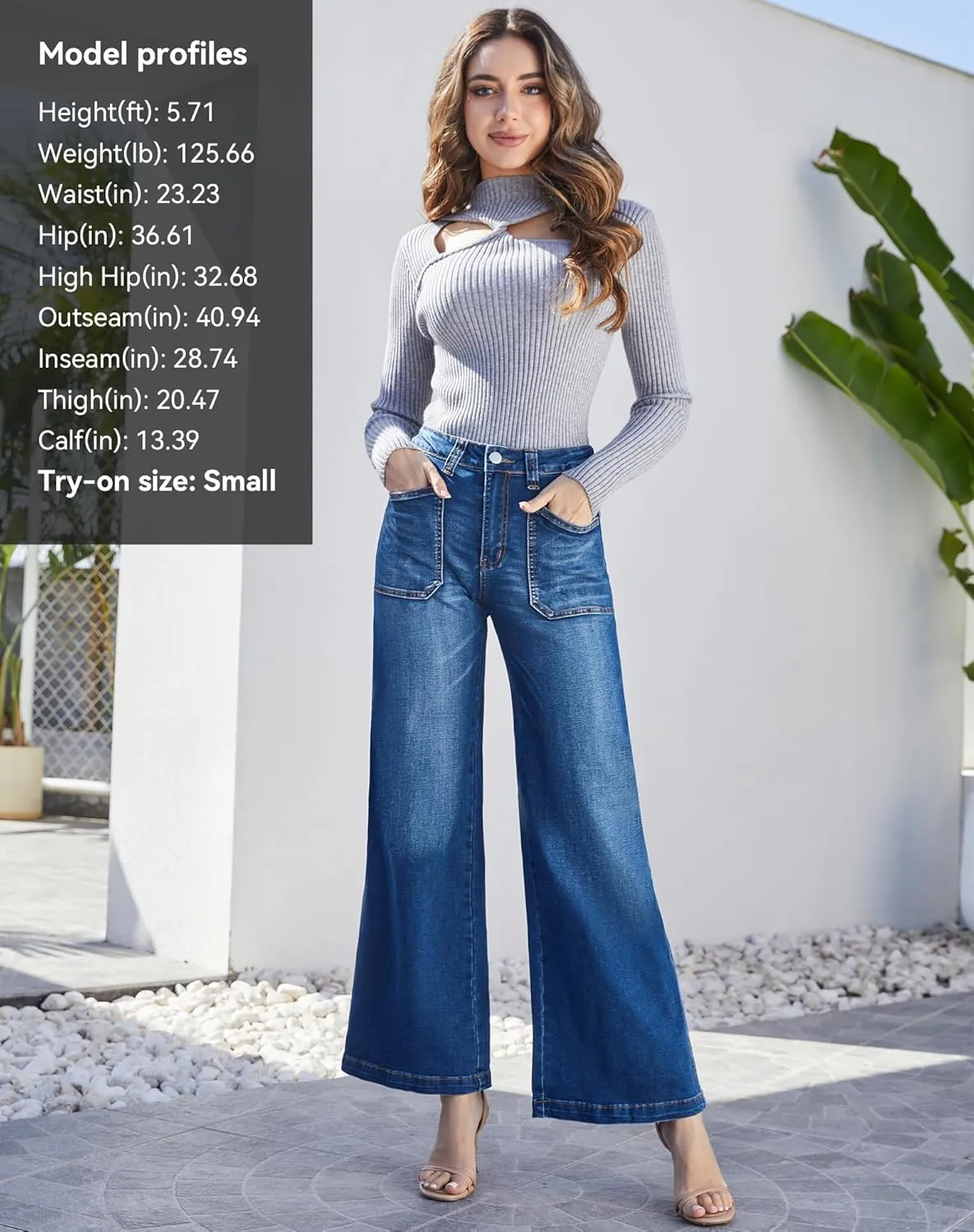 Women's Wide Leg Sweatpant Jeans Y2k Baggy Loose Trouser Jeans High Waisted Stretch Denim Pants