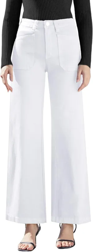 Women's Wide Leg Sweatpant Jeans Y2k Baggy Loose Trouser Jeans High Waisted Stretch Denim Pants