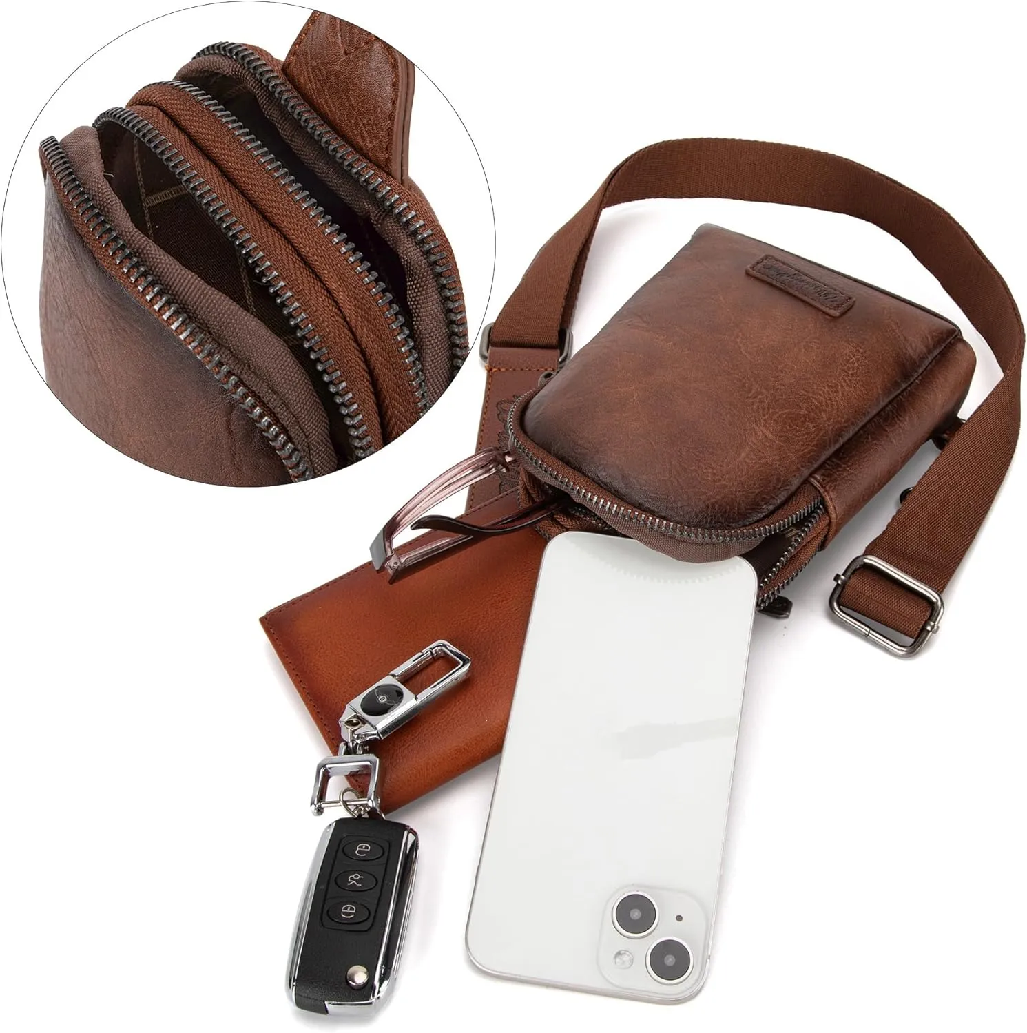 Wrangler Small Crossbody Sling Bags for Women Fanny Packs Chest Bag for Travel Gift