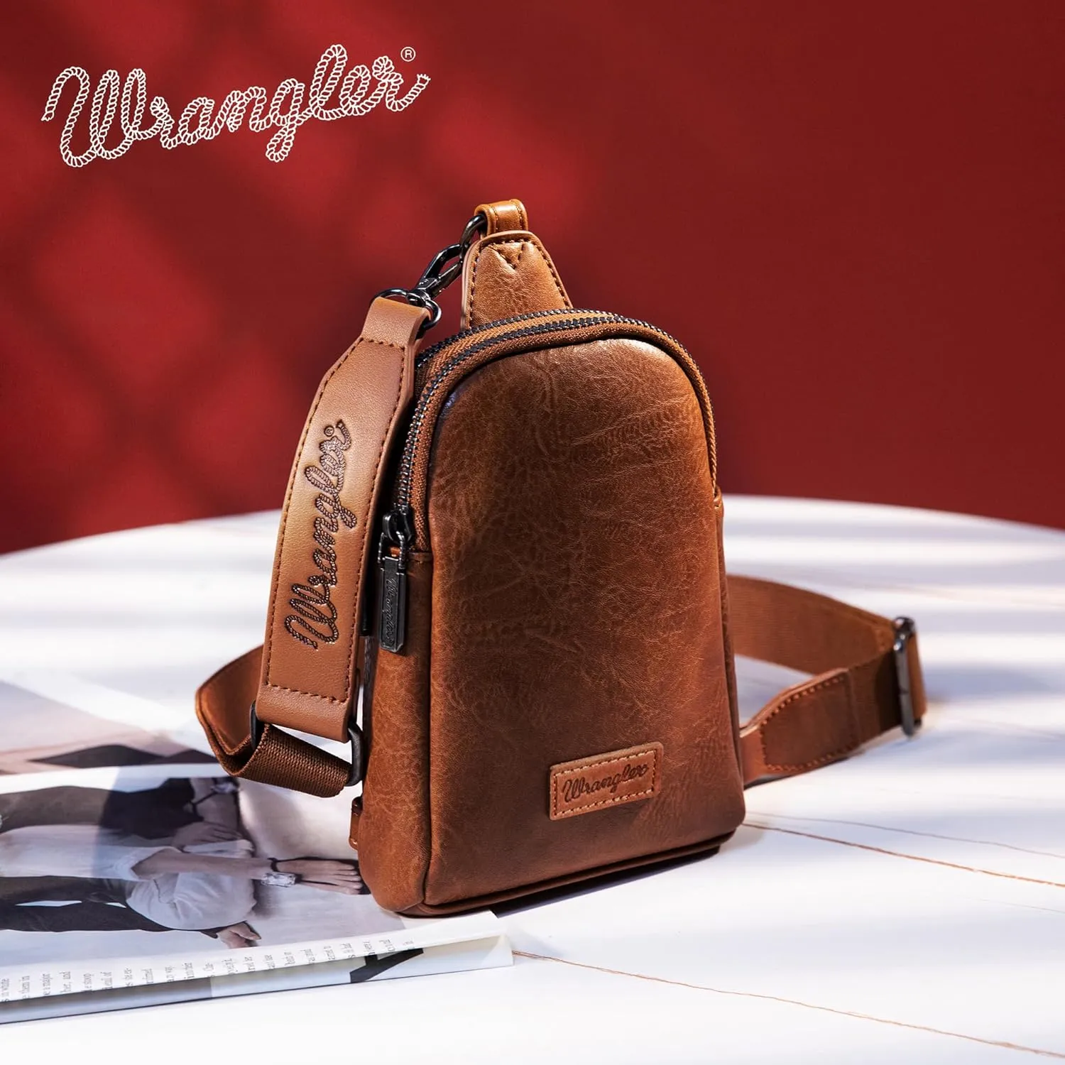 Wrangler Small Crossbody Sling Bags for Women Fanny Packs Chest Bag for Travel Gift