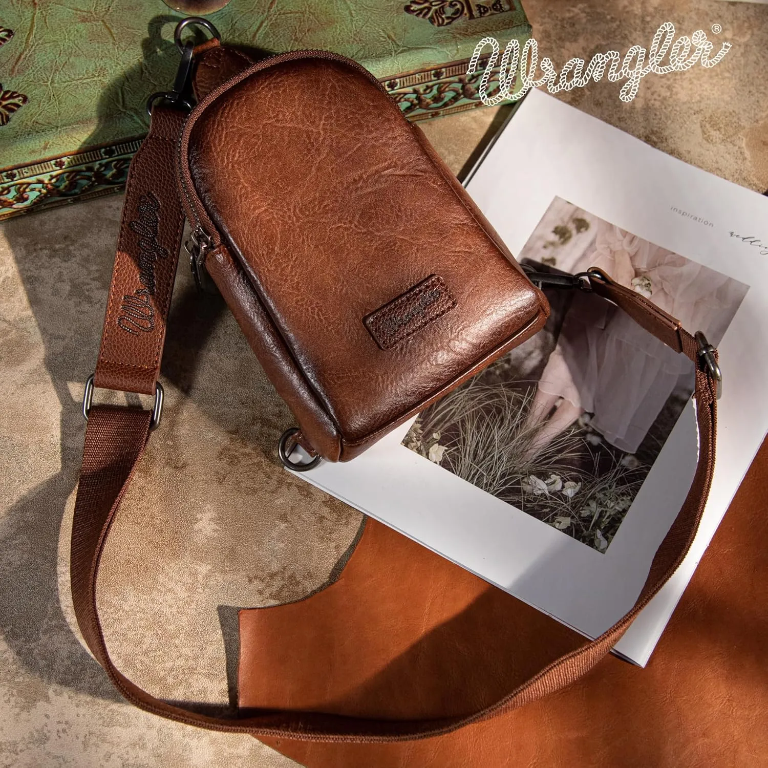 Wrangler Small Crossbody Sling Bags for Women Fanny Packs Chest Bag for Travel Gift