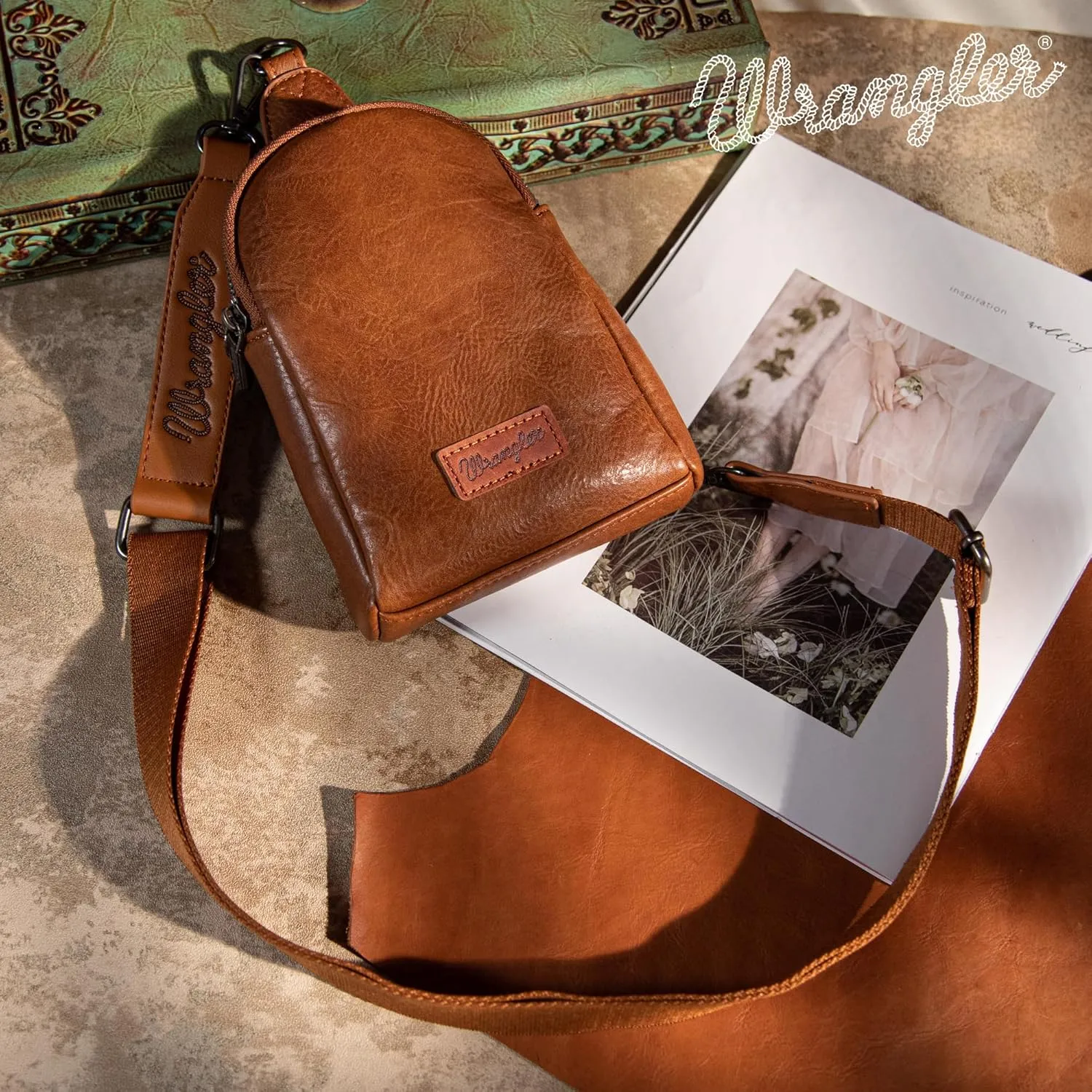 Wrangler Small Crossbody Sling Bags for Women Fanny Packs Chest Bag for Travel Gift