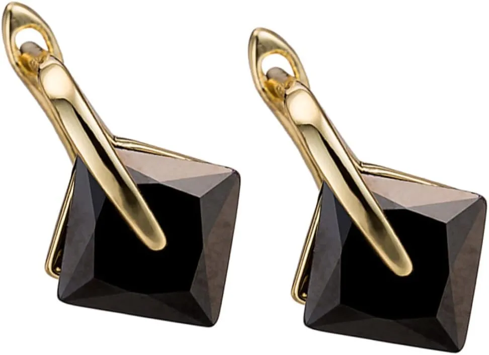 WRITWAA Modern Minimalist Zircon Earrings Black Rhinestone Decor for Office Party Date
