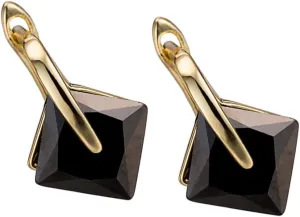 WRITWAA Modern Minimalist Zircon Earrings Black Rhinestone Decor for Office Party Date