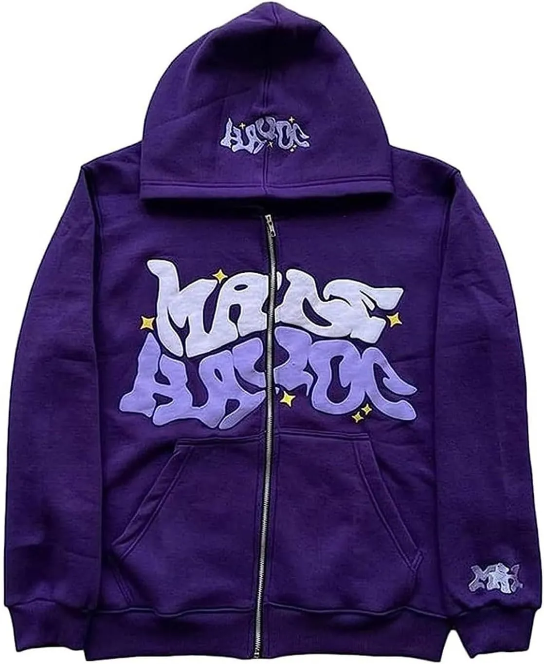 Y2k Hoodie Puff Print Hoodie Graphic Zip Up Hoodies Hip Hop Streetwear Aesthetic Sweatshirts