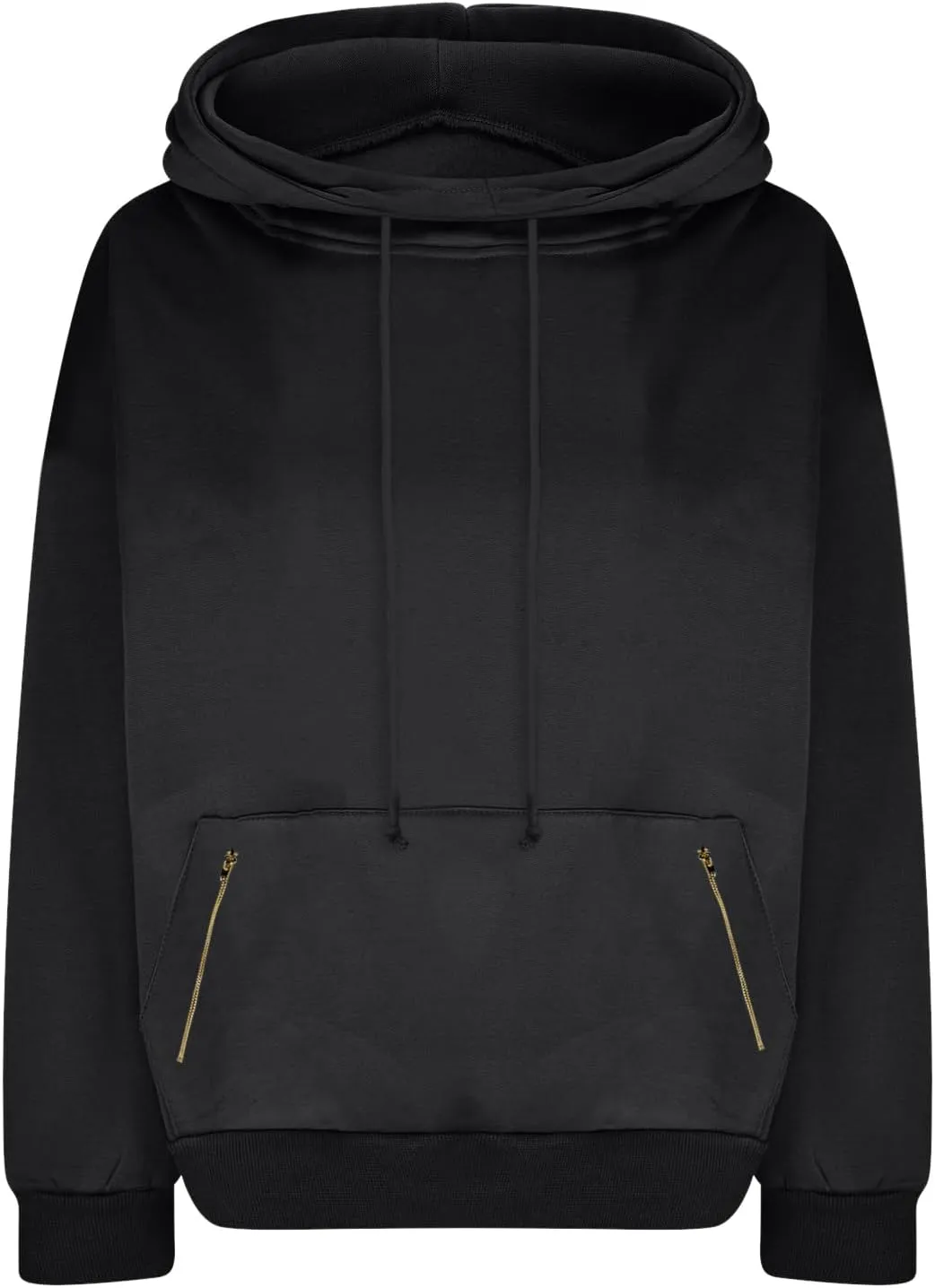 yardsong Hoodies for Women 2024 Fashion Cowl Neck Long Sleeve Sweatshirts Teen Girls Casual Pullover with Zipper Pockets