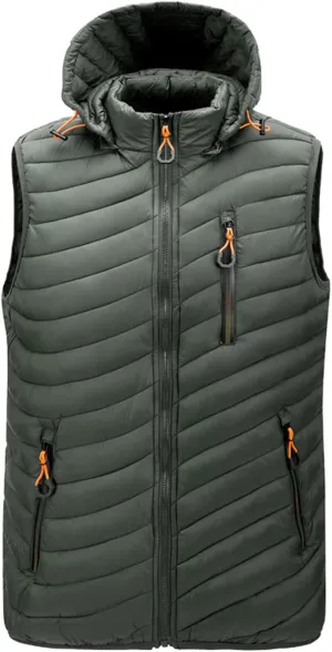 Ymosrh Men's Down Vest Puffer Vest Winter Jacket Warm Outdoor Sleeveless Lightweight Water Resistant Vests, M-6XL