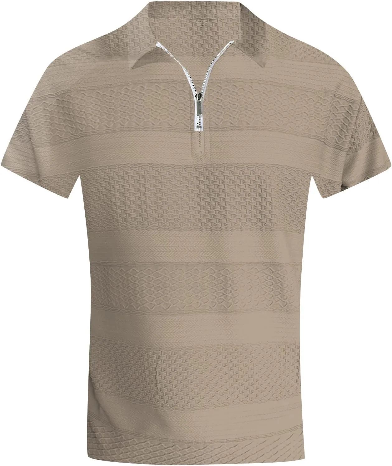 Ymosrh Men's Polo Shirts Zip Up Shirts Short Sleeve Casual Stylish Collared Shirts Golf T Shirts, M-3XL