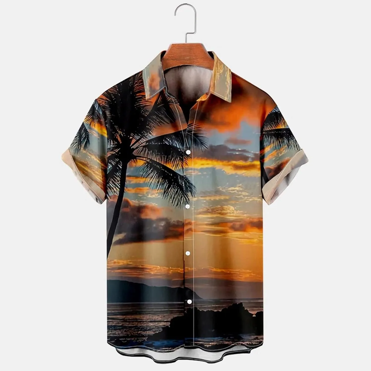 Ymosrh Men's Summer Shirts Hawaiian Floral Shirts Buttons Up Tropical Holiday Beach Shirts Button Short Shirts, XL-3XL