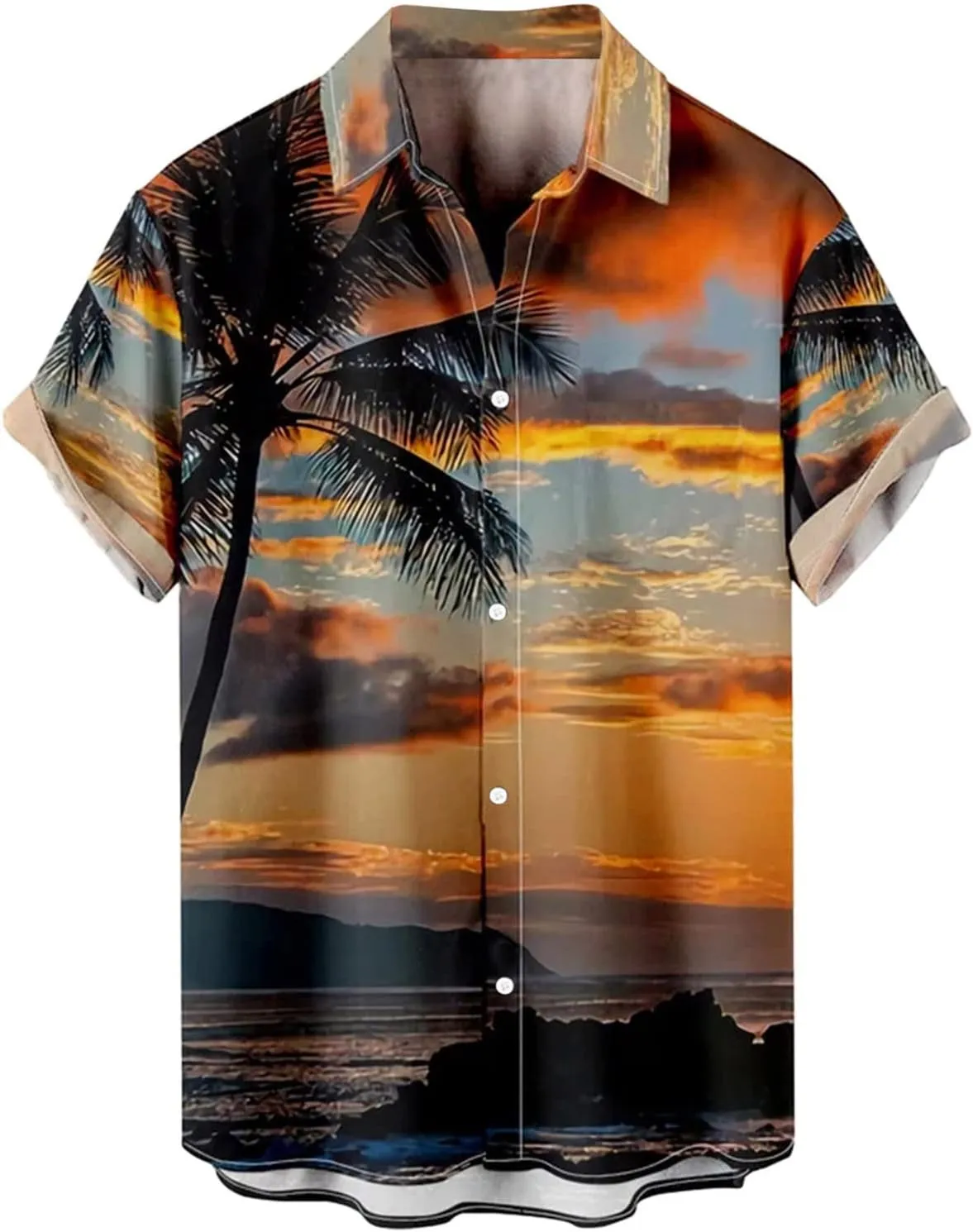 Ymosrh Men's Summer Shirts Hawaiian Floral Shirts Buttons Up Tropical Holiday Beach Shirts Button Short Shirts, XL-3XL