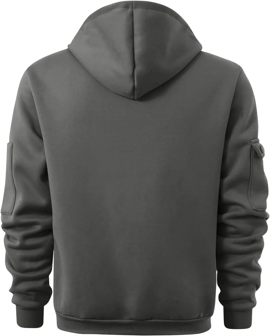 Ymosrh Mens Tactical Cargo Hoodie Athletic Work Hooded Sweatshirt Pullover Hoodies with Zipper Pockets Winter Sweatshirts