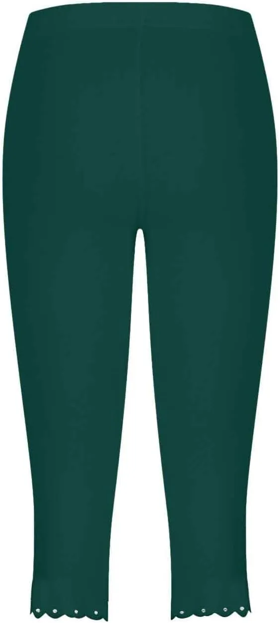 Yoga Leggings for Women Cropped Trousers High Waist Capri Pants Summer Elastic Slim Solid 3/4 Length Stretch Trouser