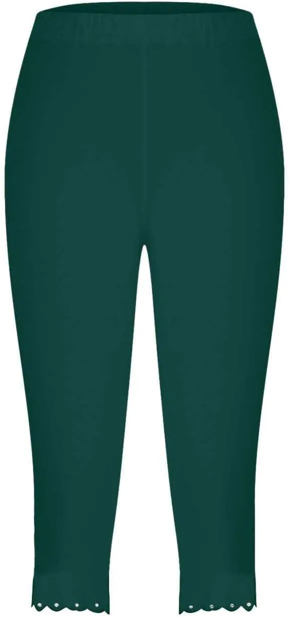 Yoga Leggings for Women Cropped Trousers High Waist Capri Pants Summer Elastic Slim Solid 3/4 Length Stretch Trouser