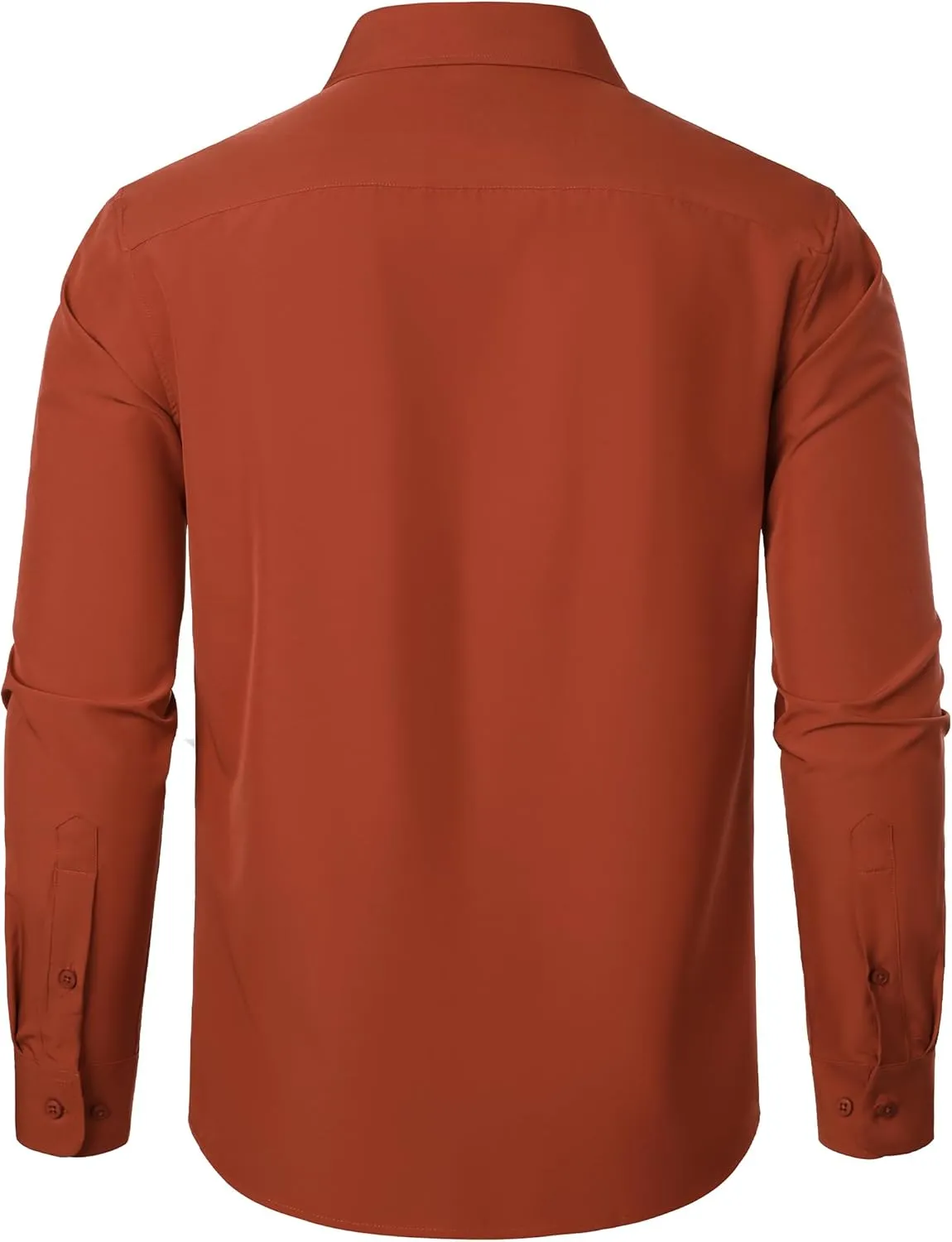 ZEROYAA Men's Regular Fit Dress Shirt Stretch Wrinkle-Free Long Sleeve Casual Business Button Up Shirts