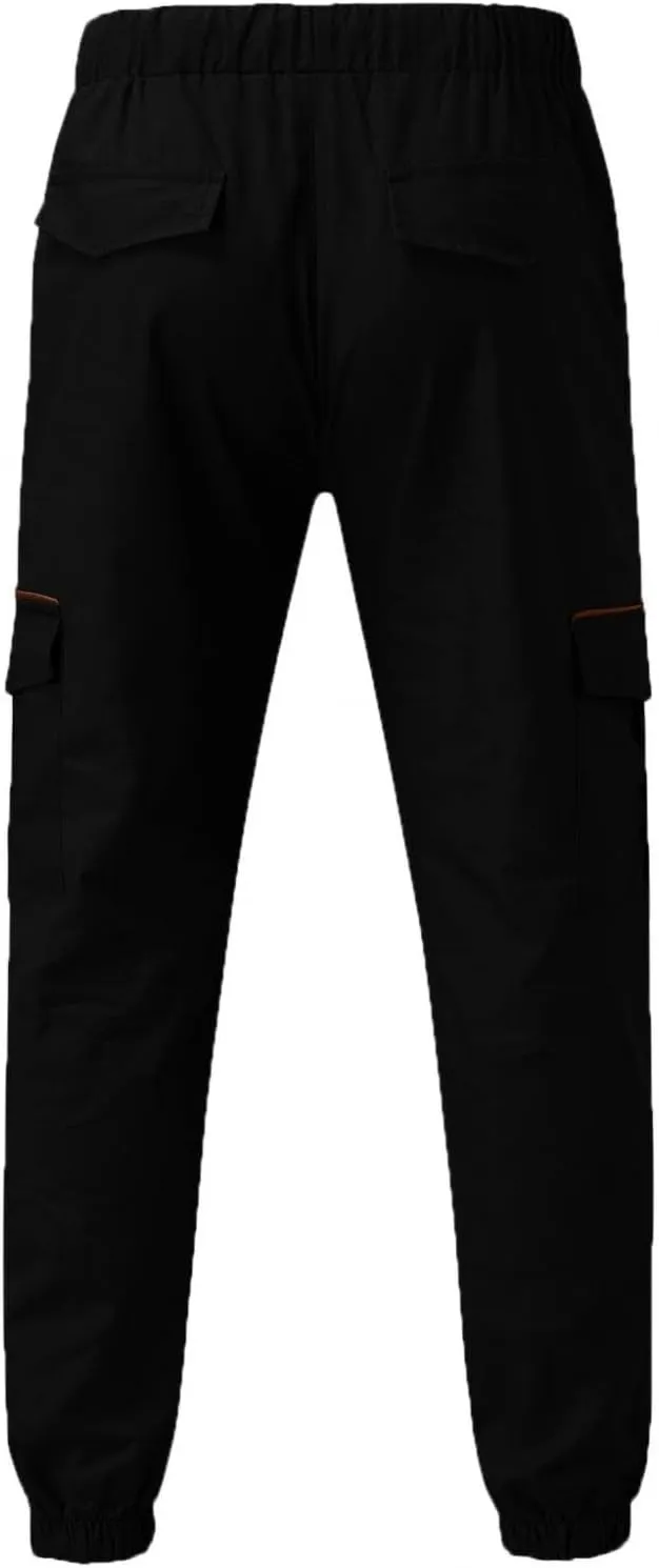 ZHUER Men's Cargo Pants Casual Joggers Pants Stretch Drawstring Sweatpants Cotton Chino Pants Slim Fit Gym Workout Pants